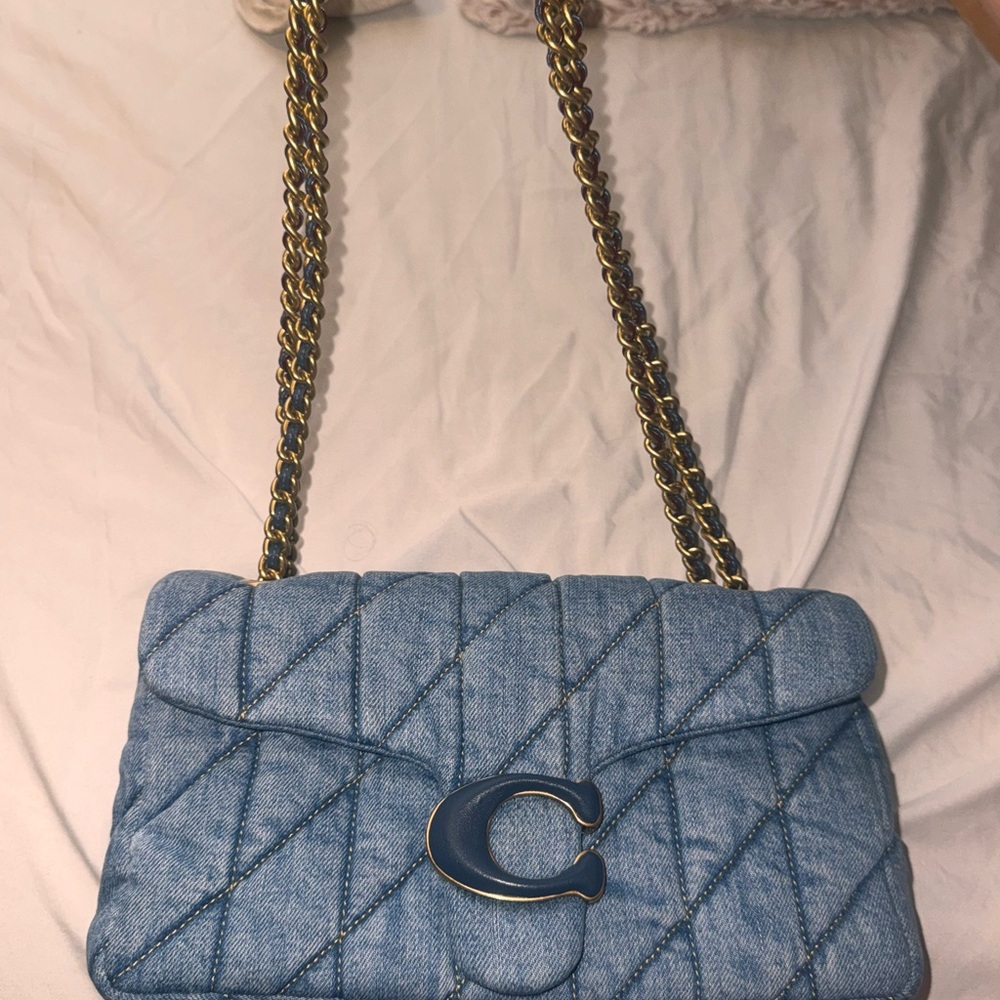 Blue Quilted Shoulder Bag